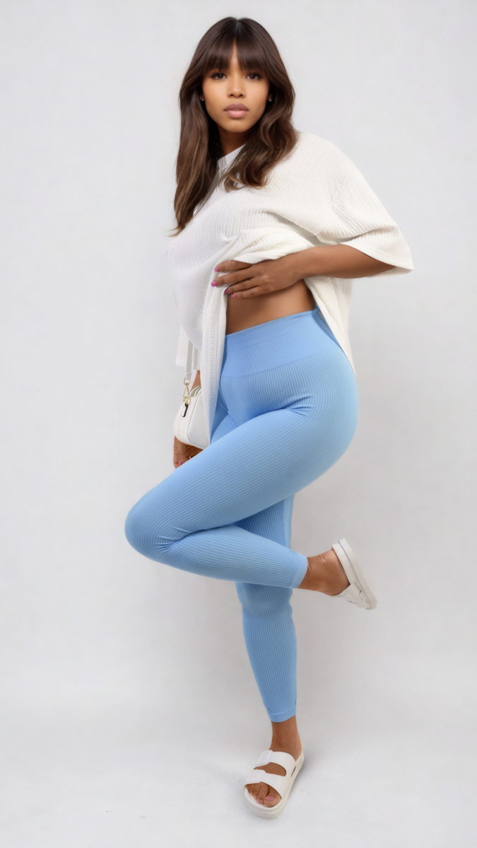 Leggings a Vita Alta - Supporto a Fascia Larga per Yoga, Palestra e Abbigliamento Casual - Foto 10 di 14