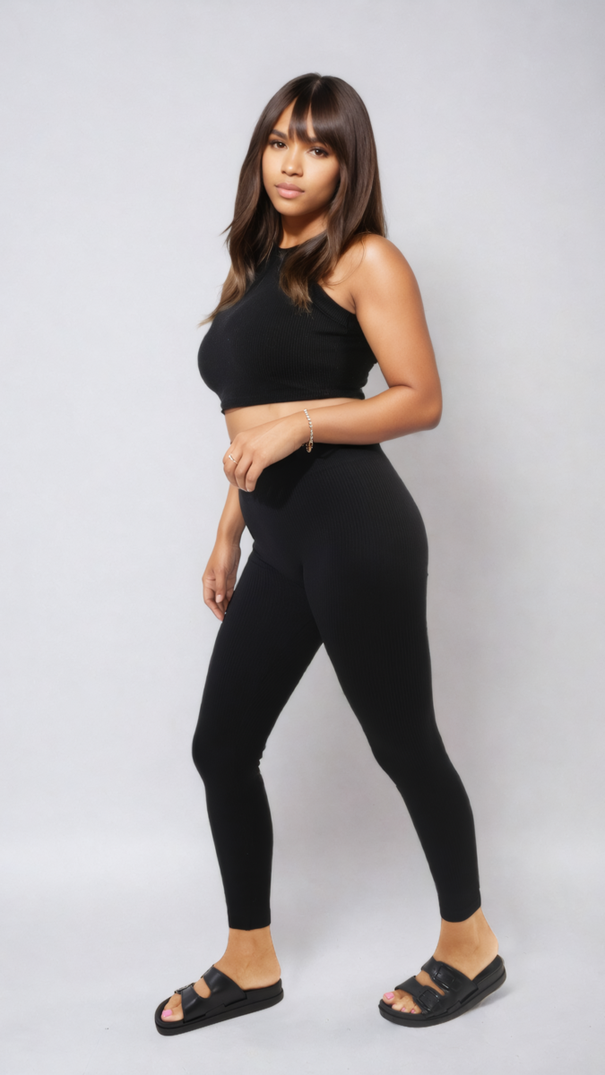 Leggings a Vita Alta - Supporto a Fascia Larga per Yoga, Palestra e Abbigliamento Casual - Foto 9 di 14