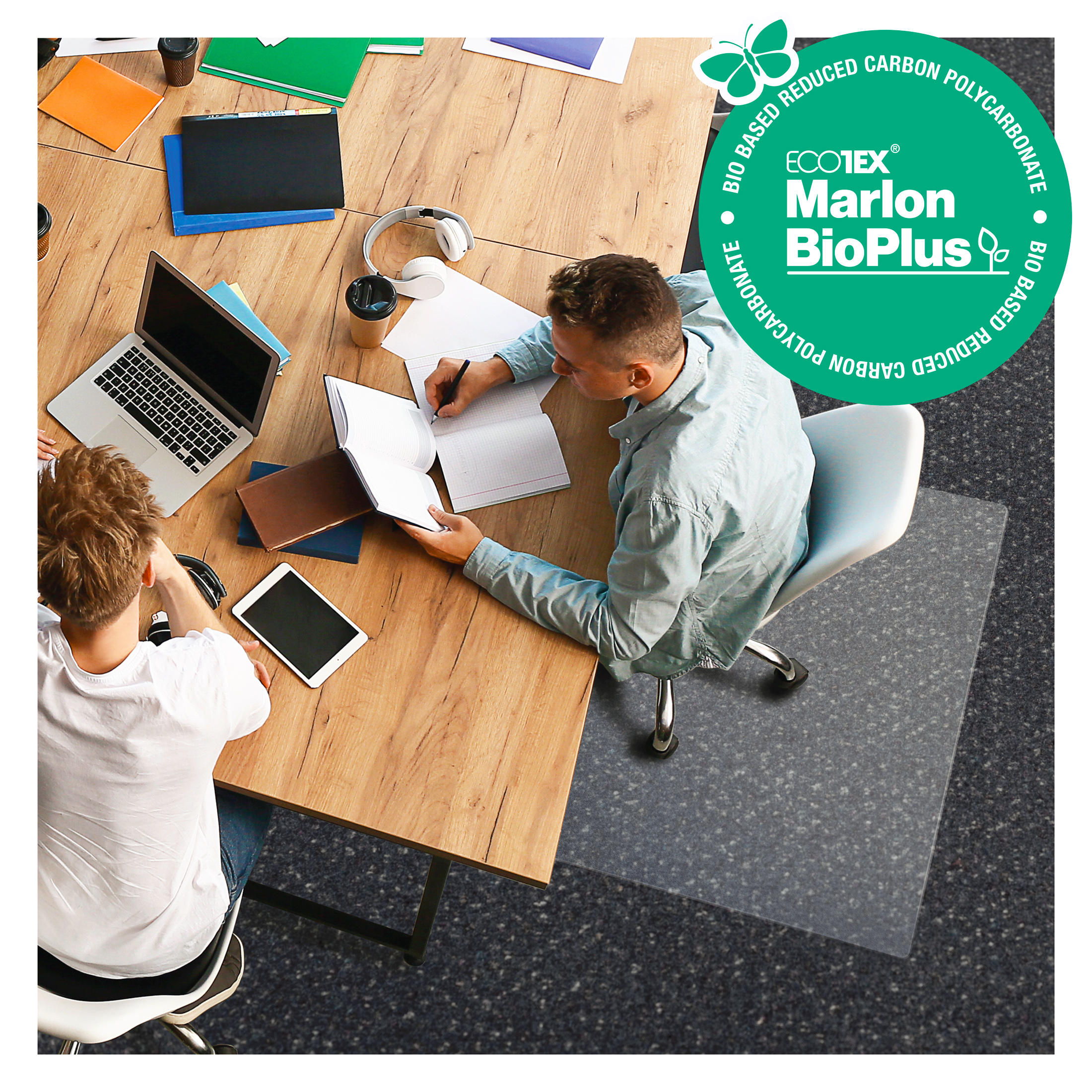 Ecotex® Bioplus Carbon Neutral Polycarbonate Chair Mat For Carpet - 116 X 150cm