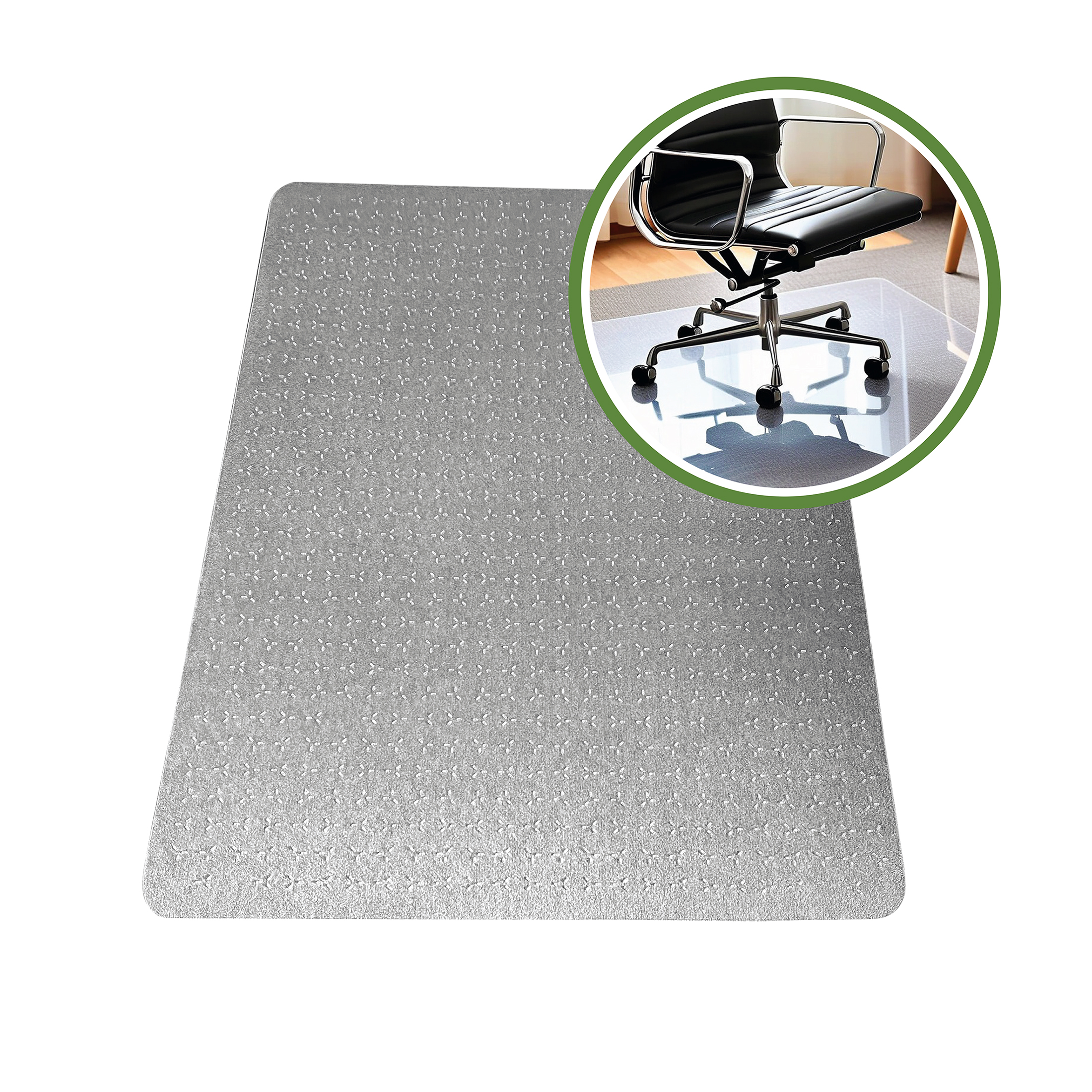 Cleartex® Trylok® Rectangular Pvc Chair  Mat For Low Pile Carpets Up To 6mm - 90 X 120cm