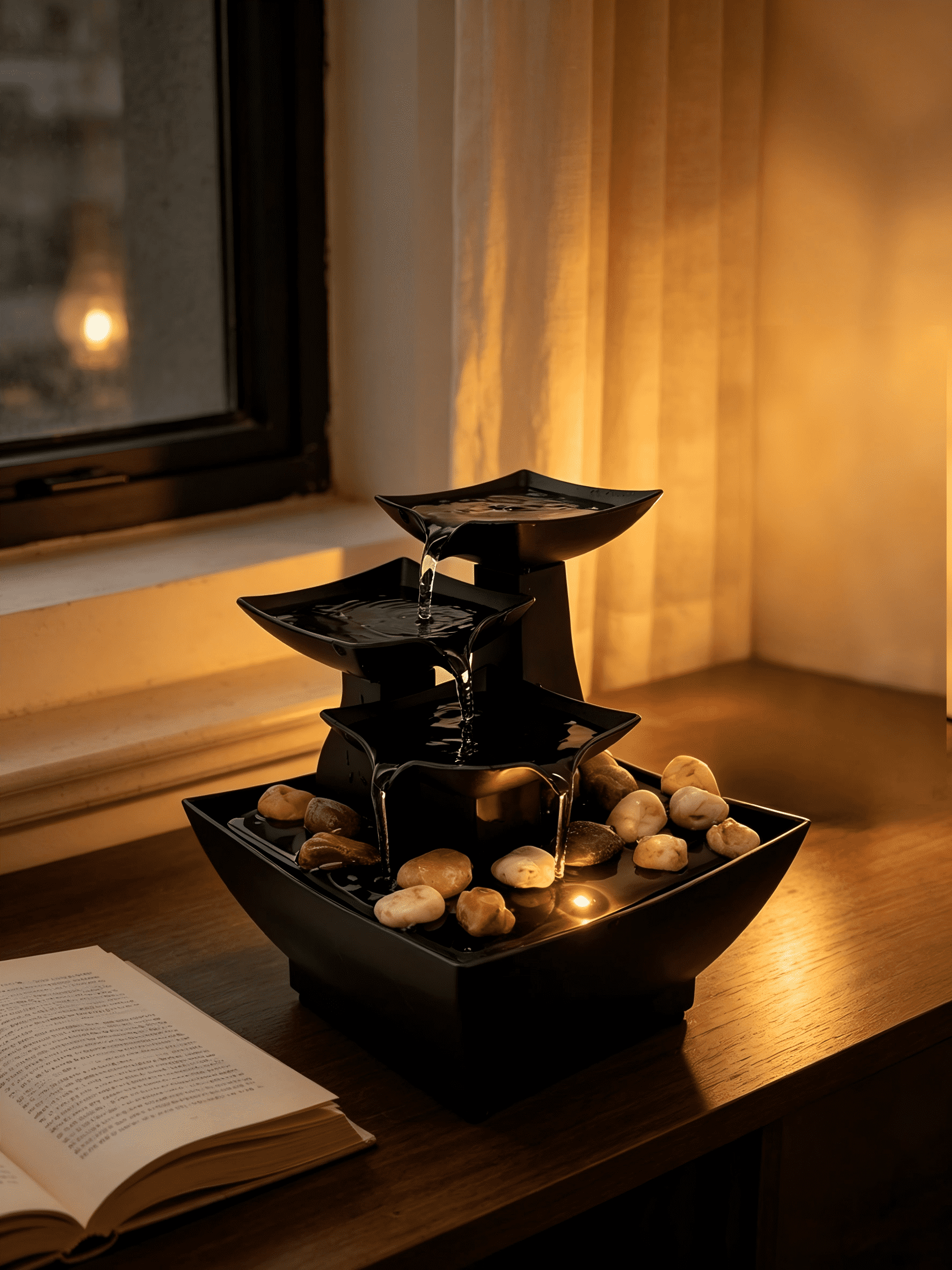 Battery Operated Water Fountain with Light