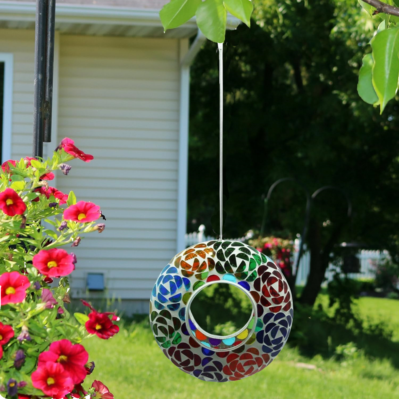 Hanging Mosaic Bird Feeder 