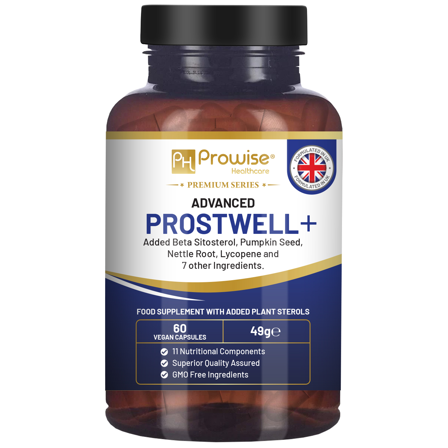 Advanced Prostwell Plus 60 Vegan Capsules Added Beta Sitosterol