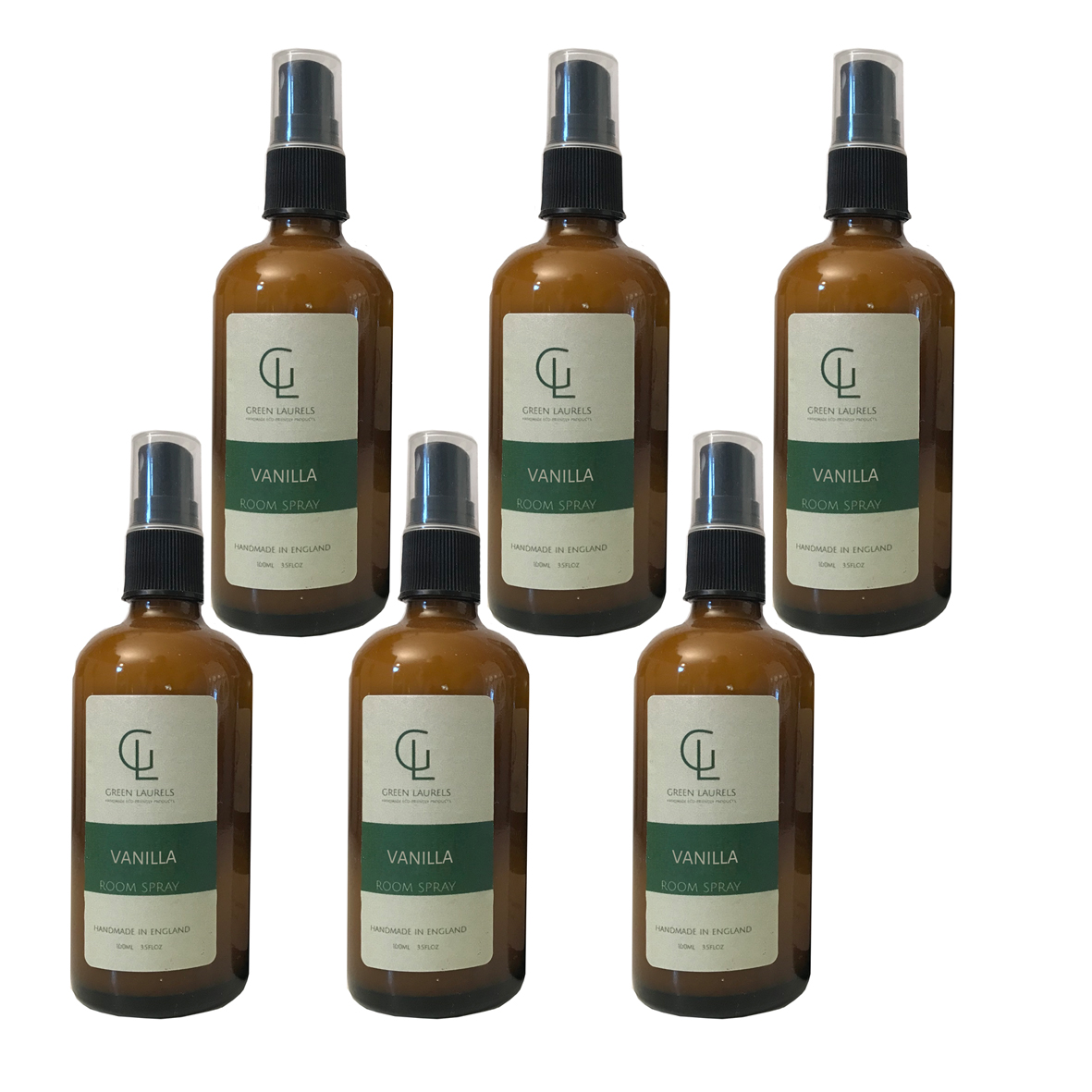 Aqueous Vanilla Room Spray 100ml In Amber Glass, 6 Bottles