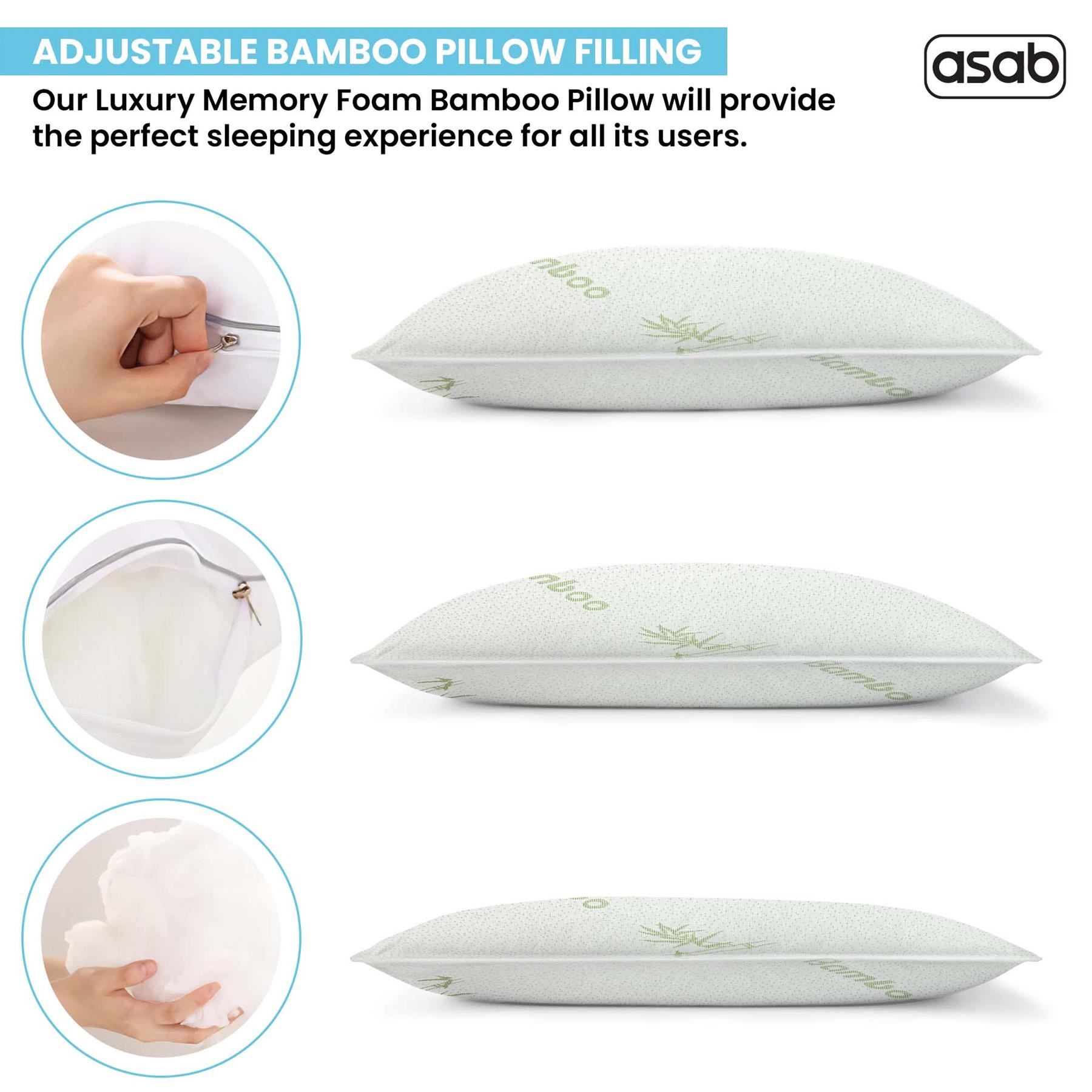 Pack Of 2 - Bamboo Memory Foam Pillow As-61478 Bambo-10