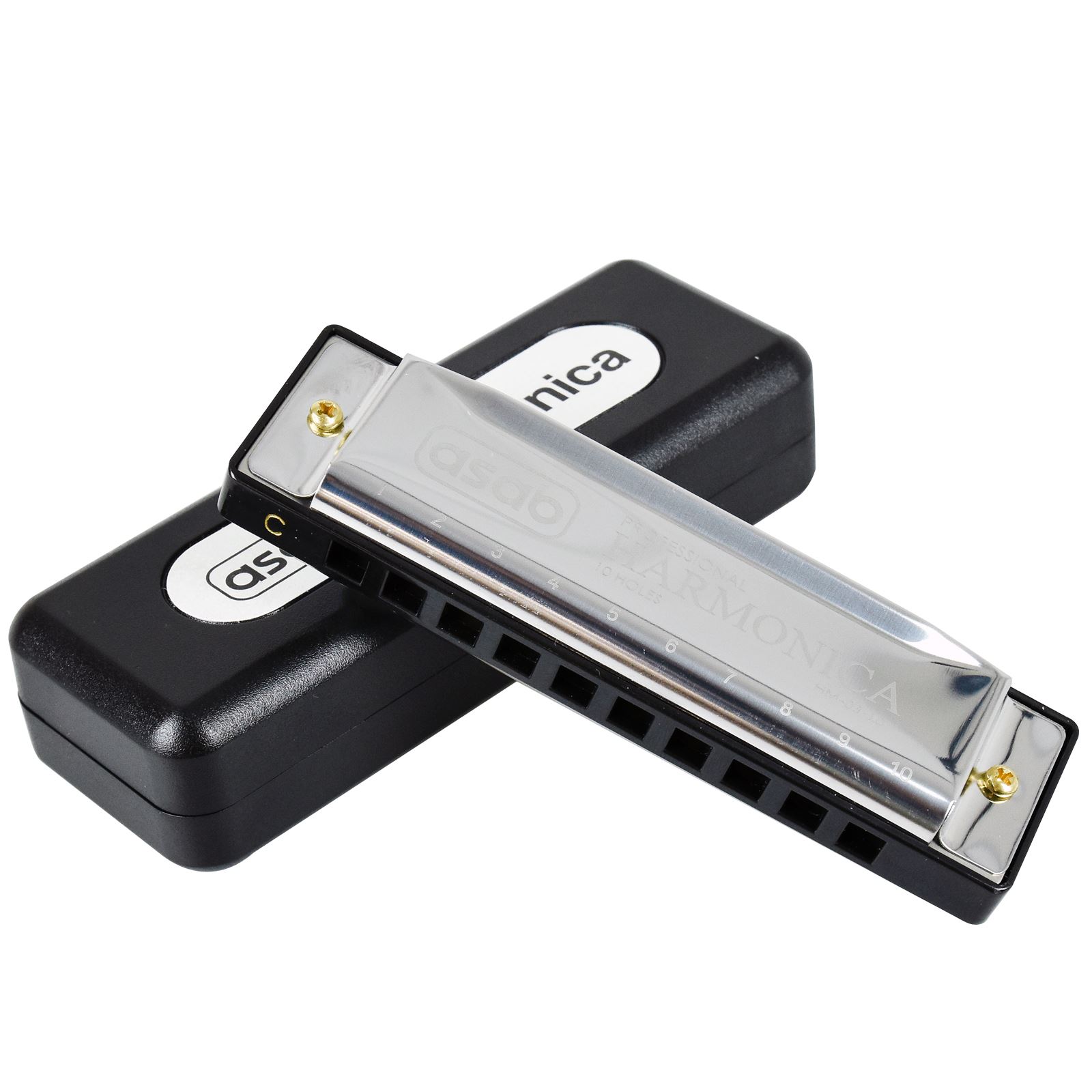 1x Classic Metal 10 Holes C Harmonica | As-20185 Hm-03-10s