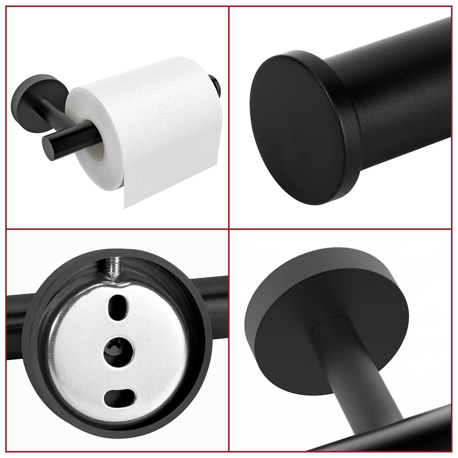 Vinsani 1pk Toilet Roll Dispenser Black 1010074
