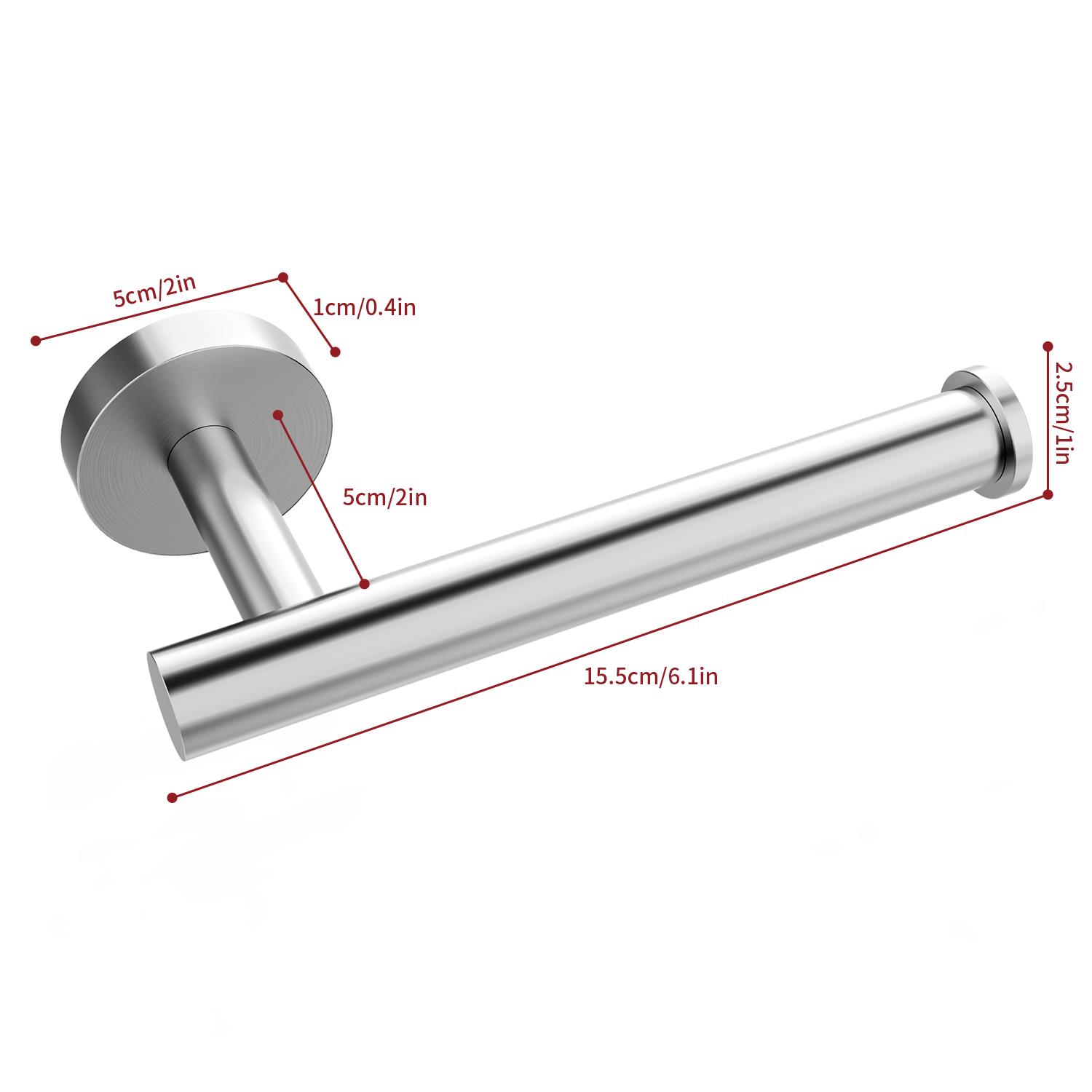 Vinsani 2pk Toilet Roll Dispenser Brush Silver 1010073