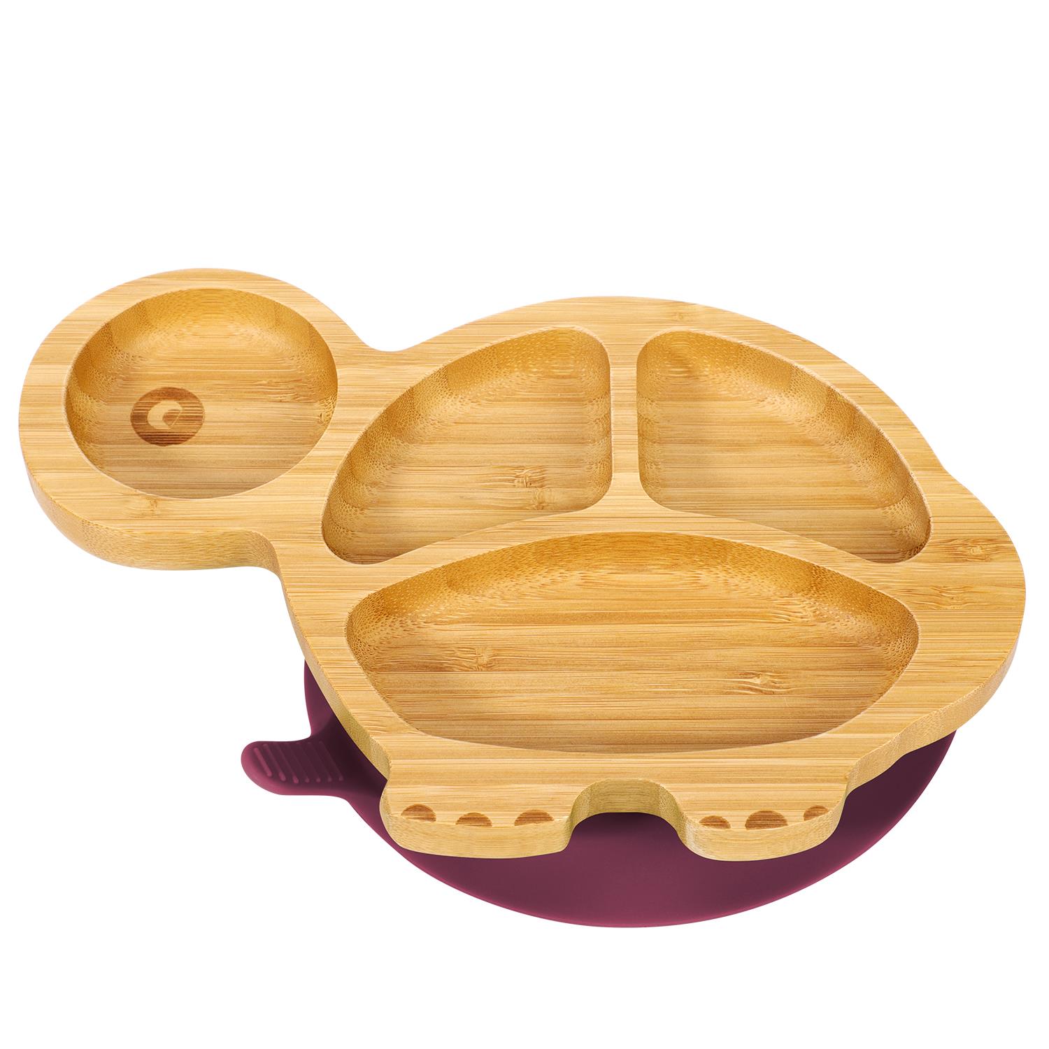 Vinsani Bamboo Turtle Plate Bowl & Spoon Set Suction Bowl Stay-Put Design - Picture 23 of 37
