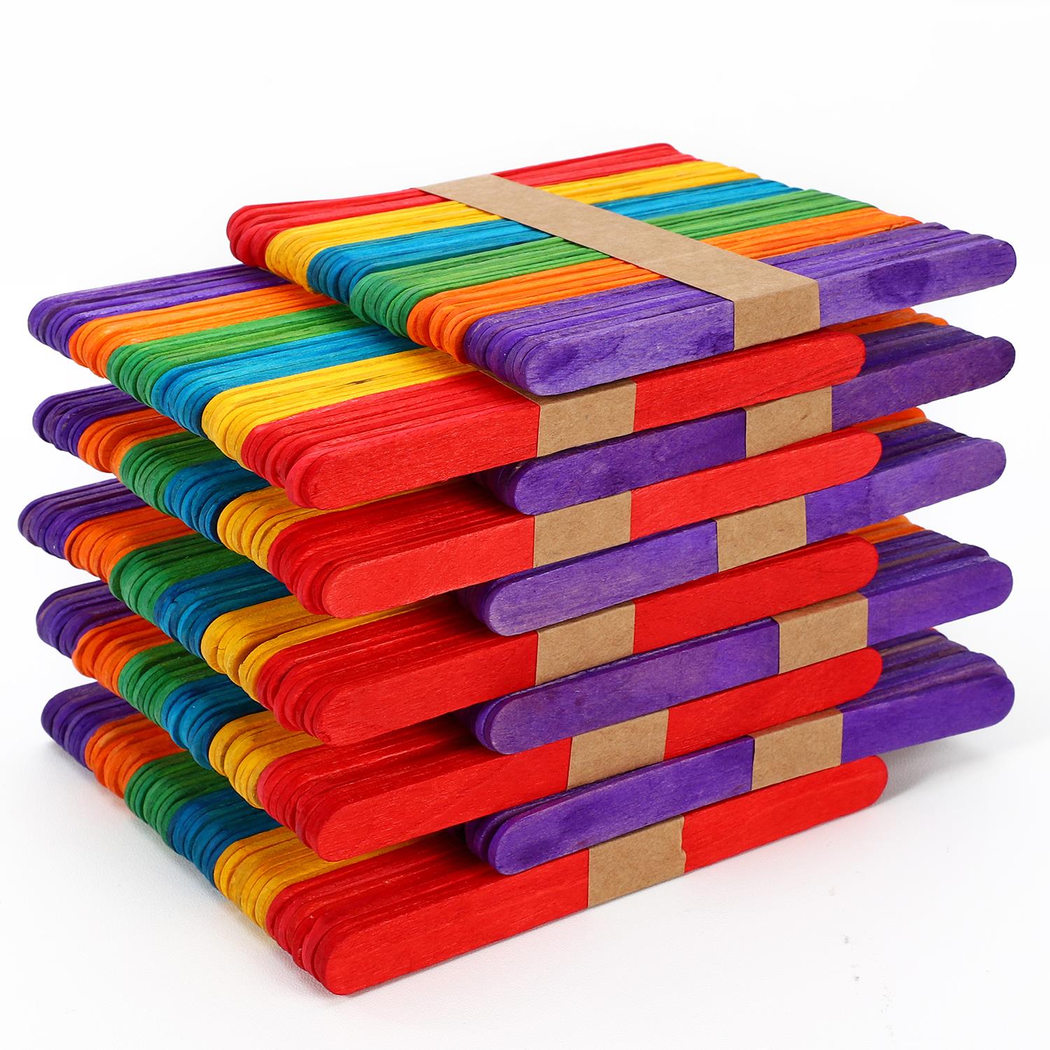 Vinsani 500pcs Coloured Wooden Lolly Sticks 1010257