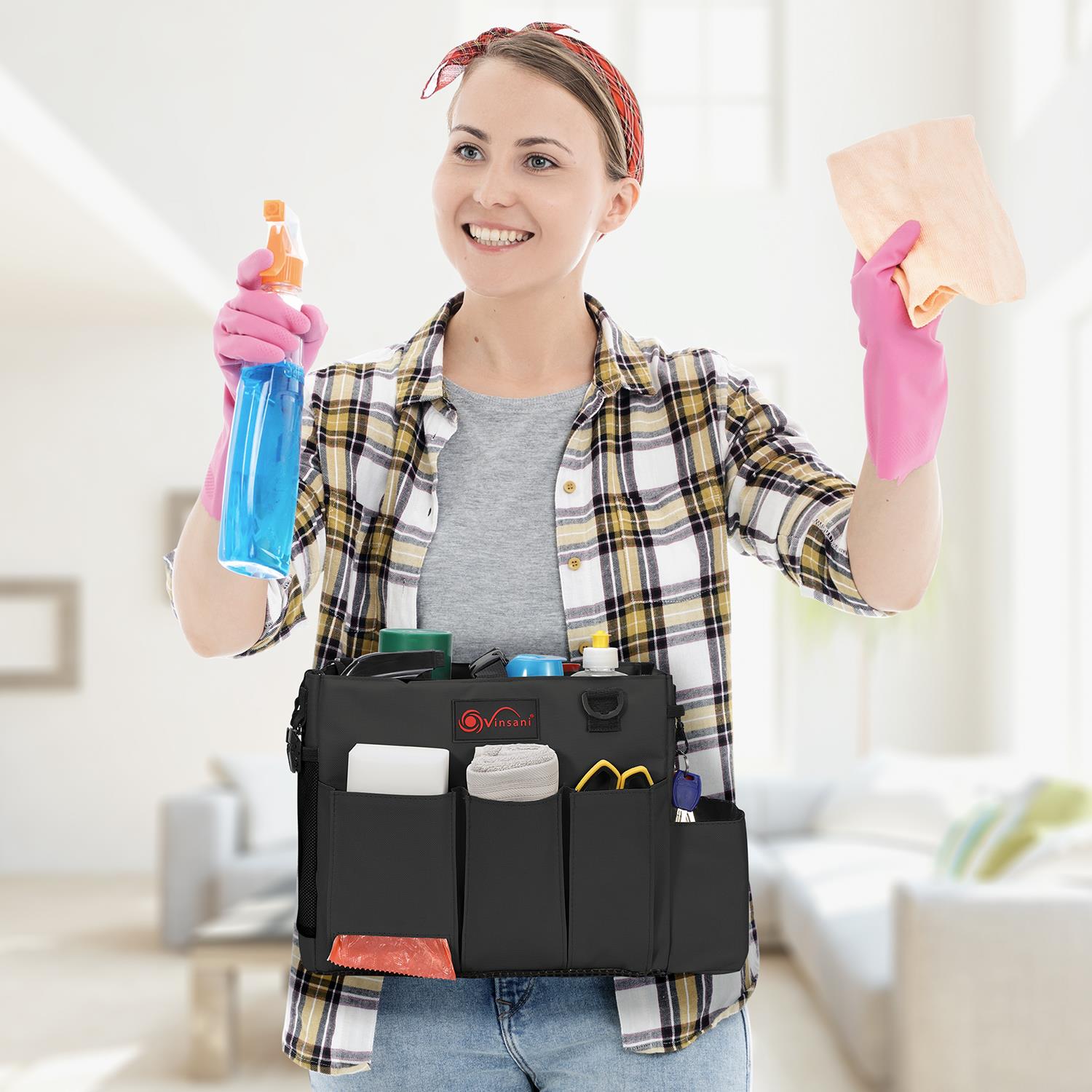 Vinsani Cleaning Caddy Medium Black 1010266