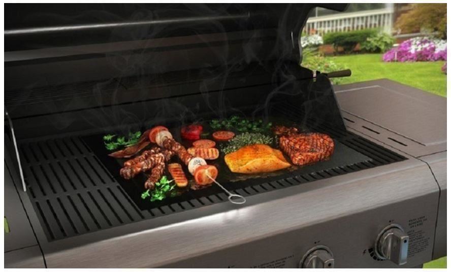 Vinsani 8pc Non-Stick Bbq Grill Mat (40 X 33 Cm) – Universal Barbeque Baking Oven Liners Reusable And Dishwasher Safe Indoor Outdoor Bbq Cooking Mats For Charcoal Electric Gas Grill Kitchen Ovens – Black