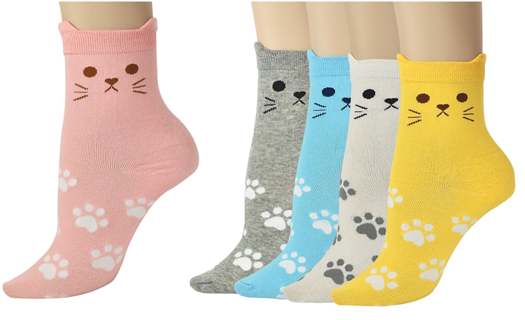 Vinsani Cat Paws Socks 5pk 0009579
