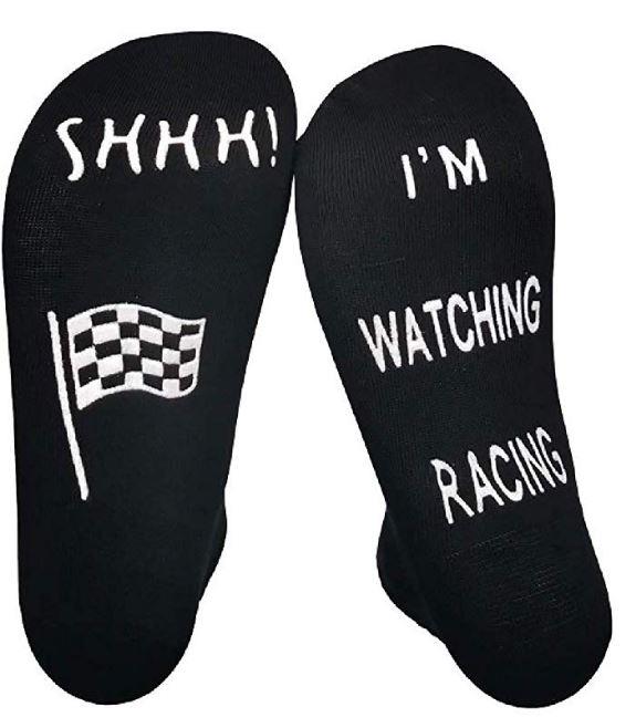 Vinsani Black I'M Watching Racing Socks 0009598