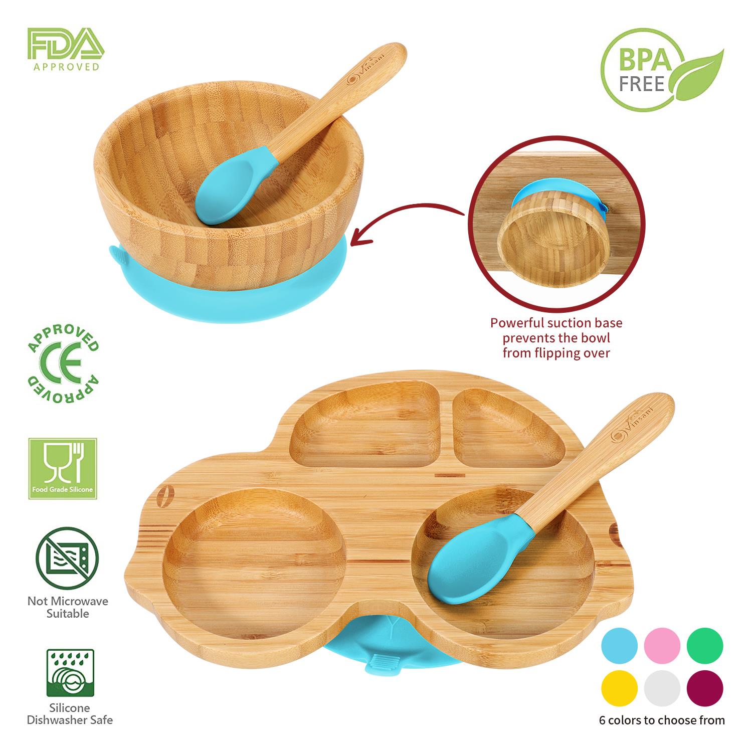 VINSANI BAMBOO CAR PLATE,BOWL & SPOON - Picture 17 of 48