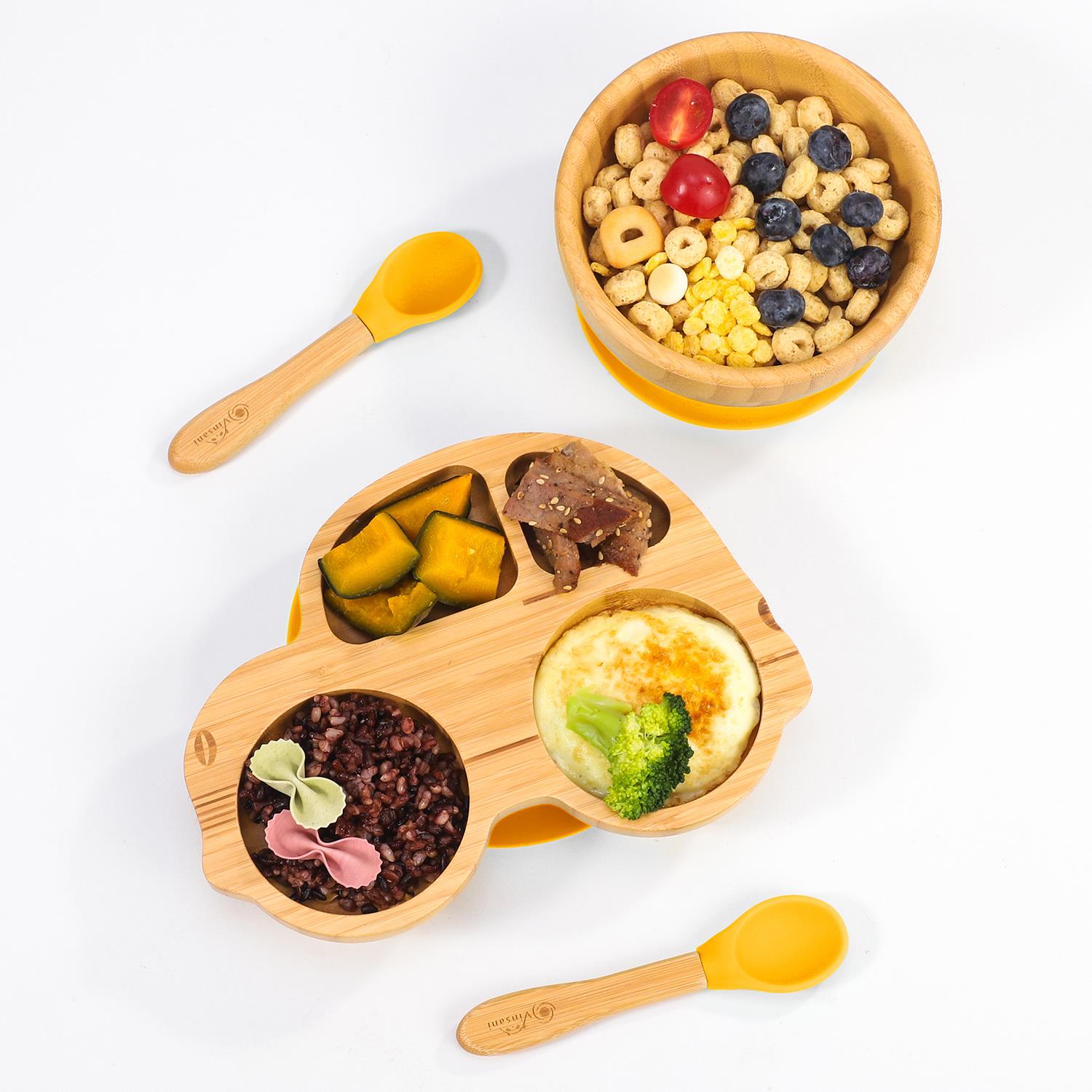 VINSANI BAMBOO CAR PLATE,BOWL & SPOON - Picture 2 of 48