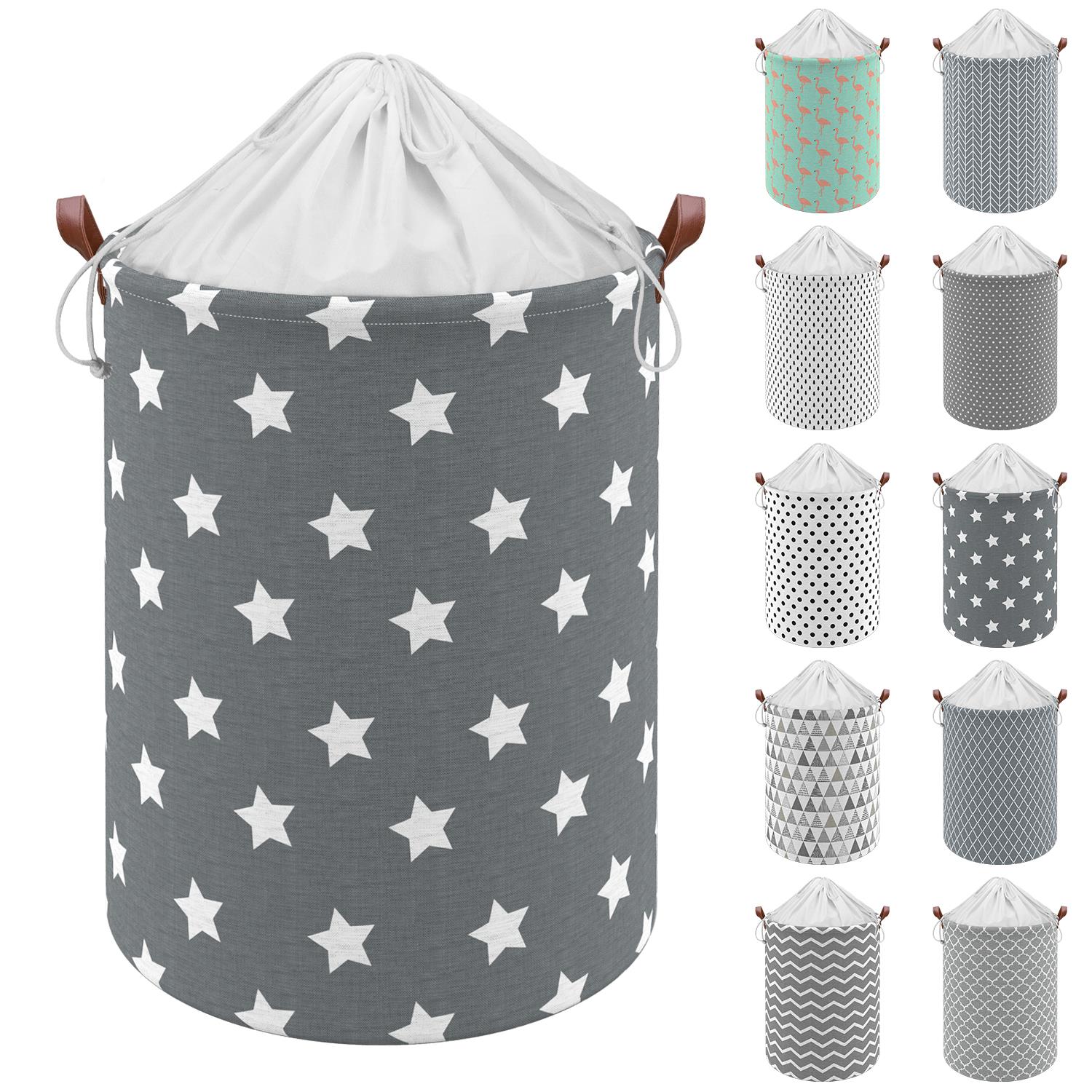 Vinsani Drawstring Laundry Basket Zig Zag Star 0000330