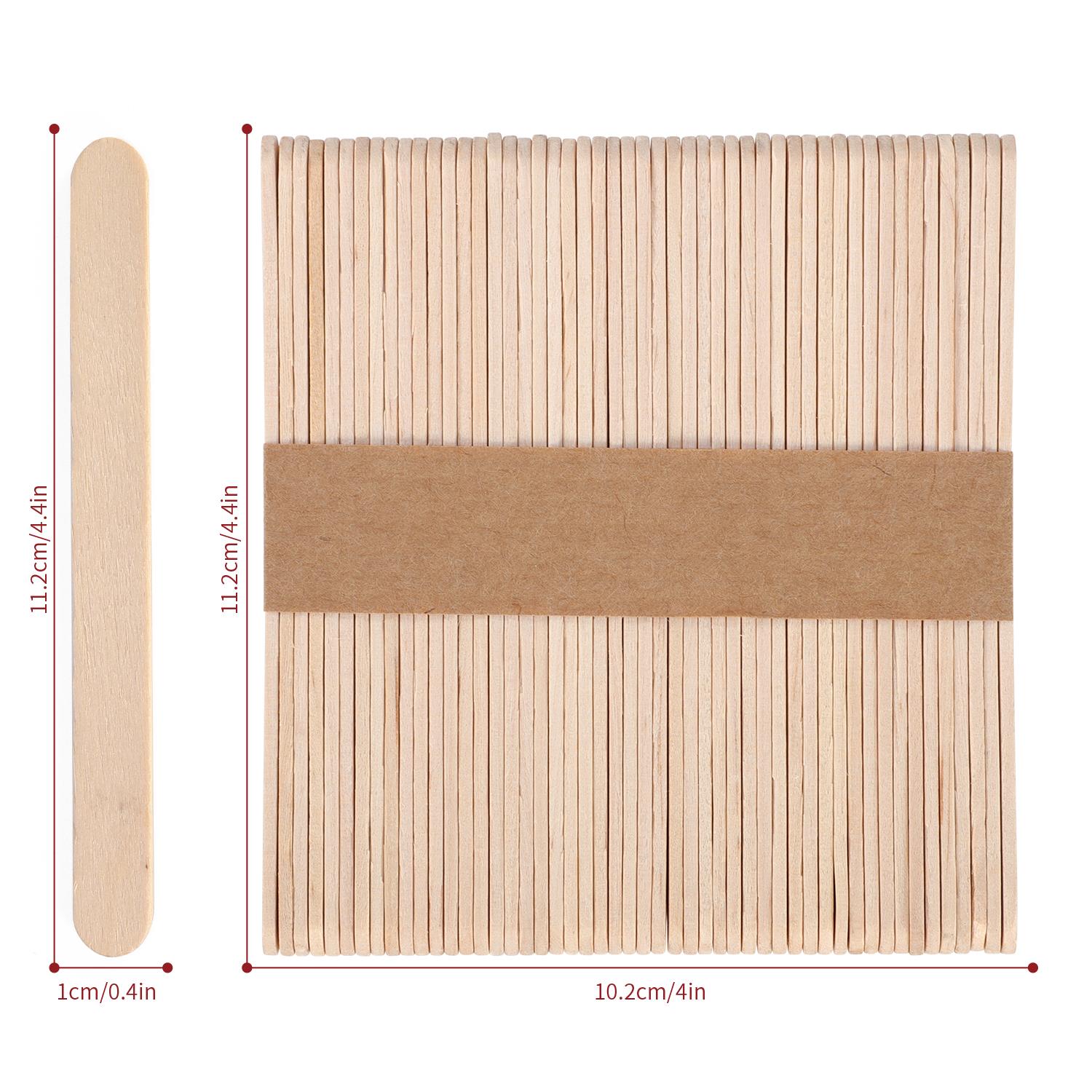 200pcs Natural Wooden Lolly Sticks For Desserts Kids Diy Art Project And Crafts