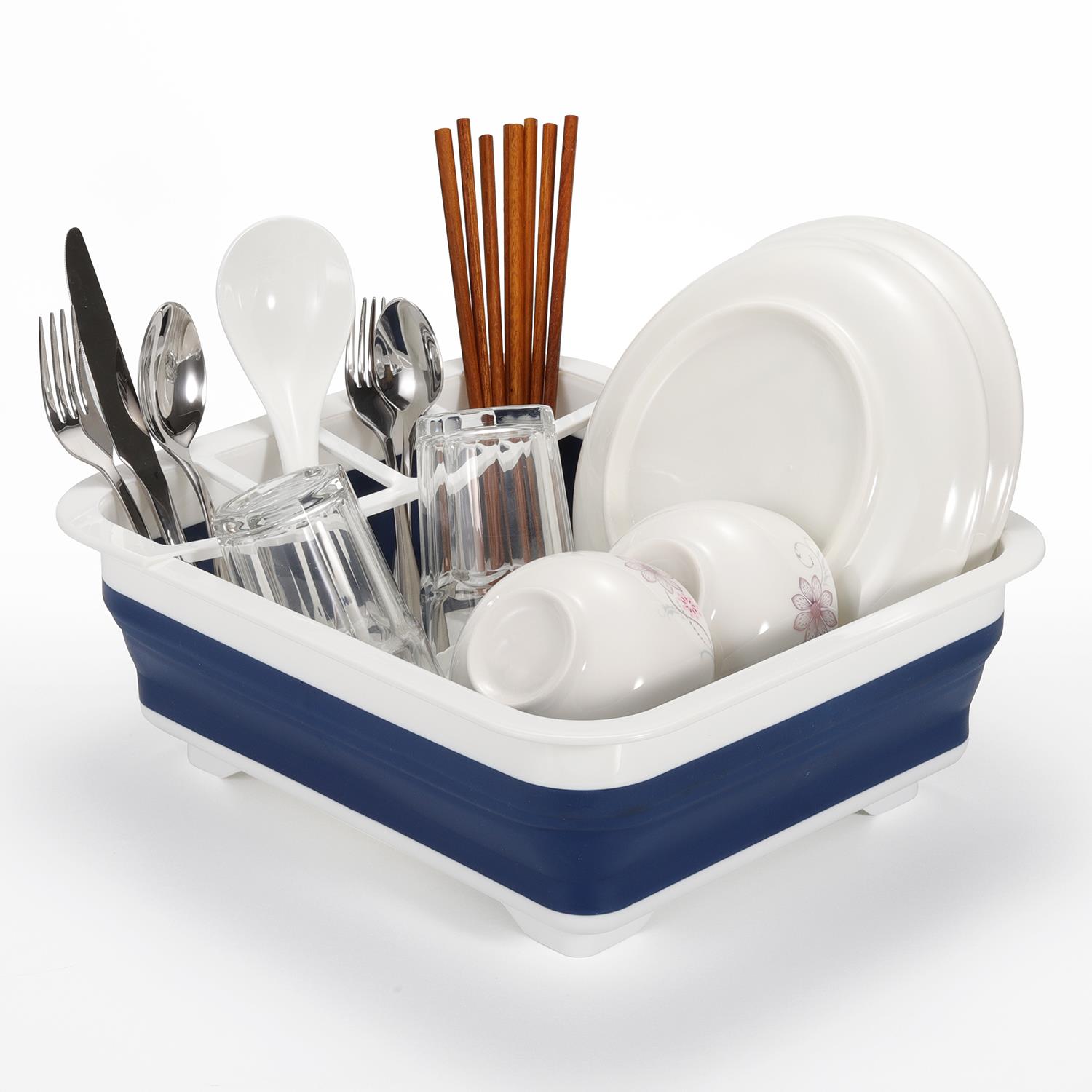 Vinsani Collapsible Dish Drainer Blue 0000122