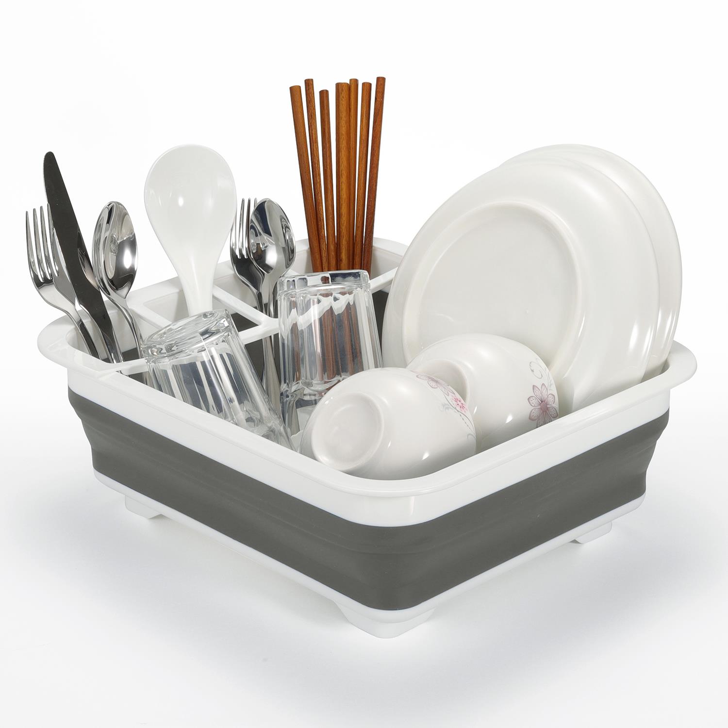 Vinsani Collapsible Dish Drainer Dark Grey 0000121