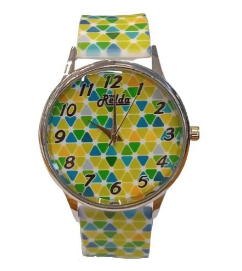 Relda Ladies Analogue Green Silicone Strap Watch Rel96