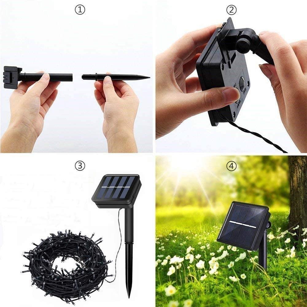 Planet Solar 100 Led White Outdoor String Solar Powered Fairy Lights