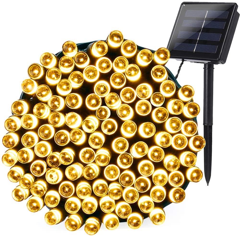 Planet Solar 20m 200 Warm White LED Outdoor Solar Powered Fairy String Lights