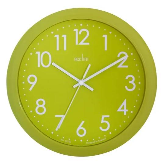 Acctim Abingdon Wall Clock 25.5cm Diameter - Lime Green