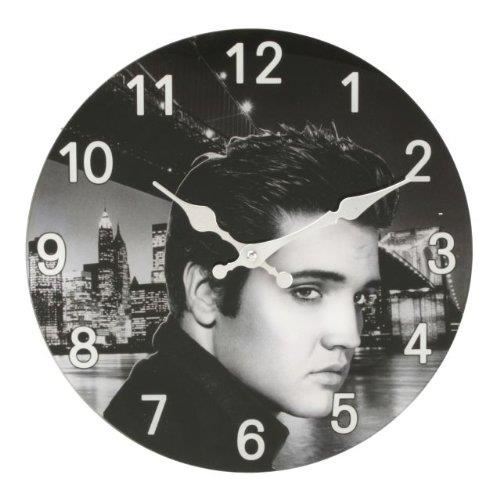 Widdop HOMETIME Elvis Iconic Glass Wall Clock - 30cm Diameter