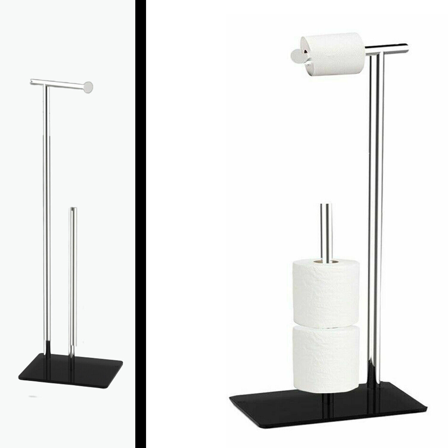 Toillet Roll Holder & Storer Glass Base