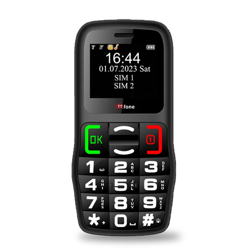 TTfone TT220 Big Button Mobile with USB Cable, O2 Pay As You Go