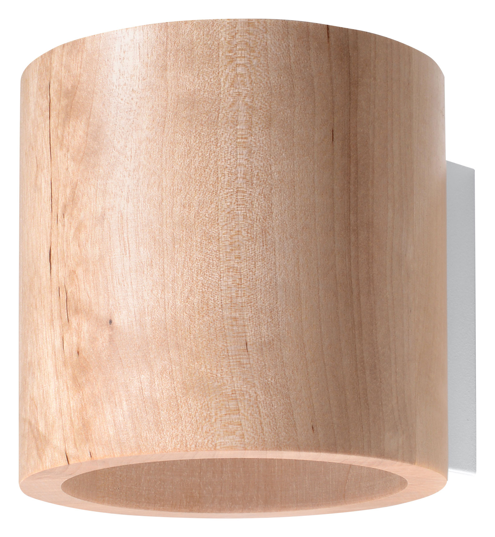 Wall Lamp ORBIS Up/Down Natural Wood Round Tube Boho Design LED G9