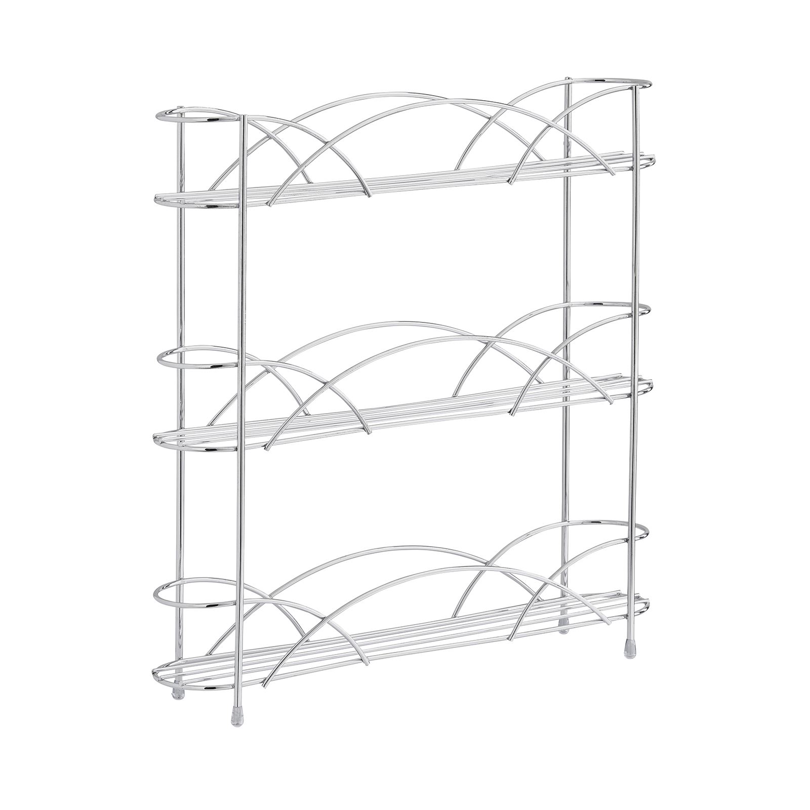 Stylish 3-Tier Chrome Finish Freestanding Kitchen Storage Organizer Spice Rack - Picture 9 of 17