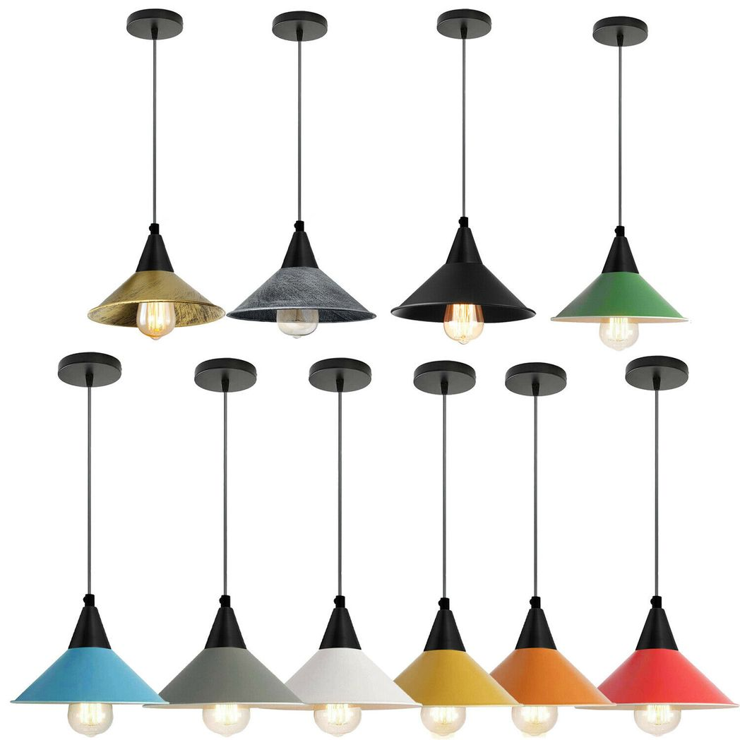 Vintage Industrial Retro Style Metal Ceiling Lamp Shade Pendant Lights, UK E27