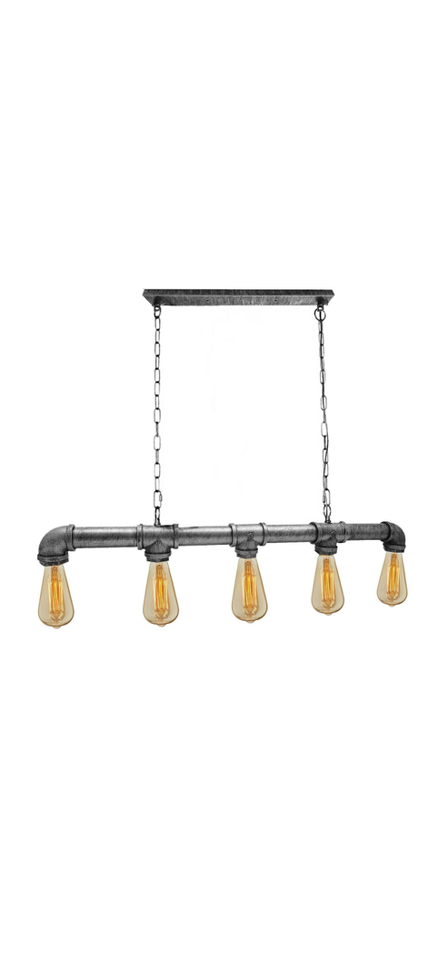 Brushed Silver Waterpipe Ceiling Light 5 Light Chandelier~1671 