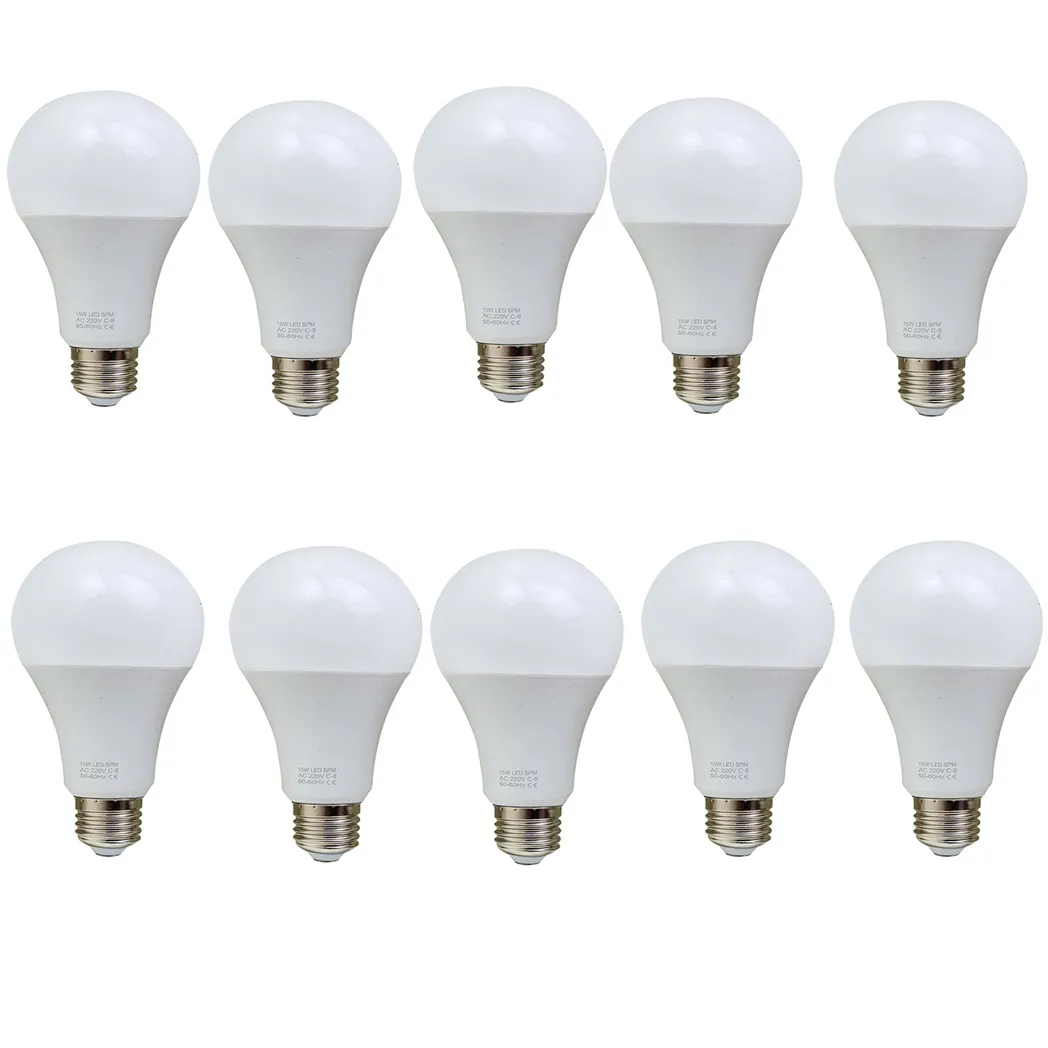 E27 18w Energy Saving Warm White Led Light Bulbs A60 E27 Screw-In Non Dimmable Bulbs-Pack 10 