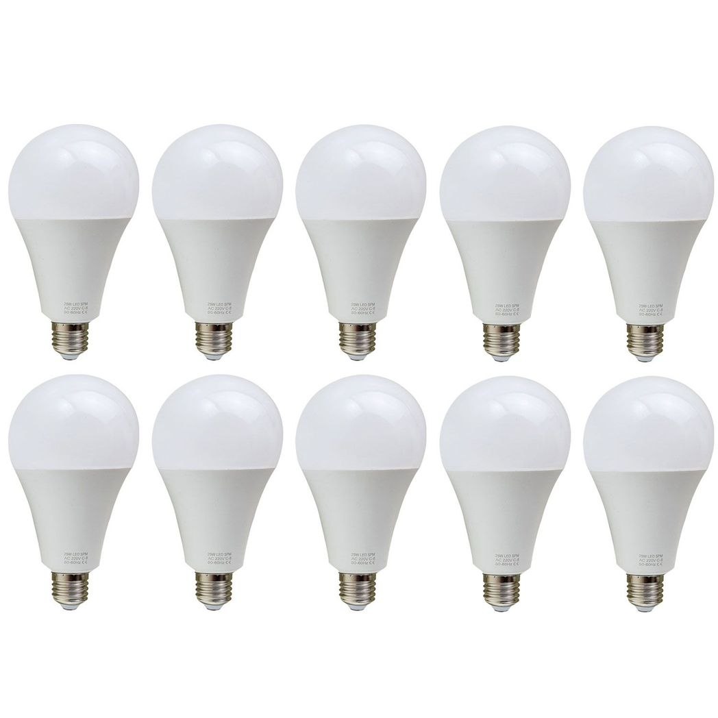 E27 25w Energy Saving Warm White Led Light Bulbs A60 E27 Screw-In Non Dimmable Bulbs-Pack 10 