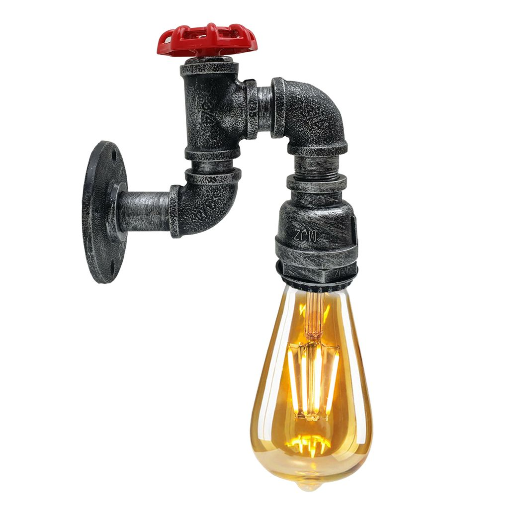 Brushed Silver Vintage Retro Lamp Walllight  E27 60w Dimmable Non Dimmable Bulb 