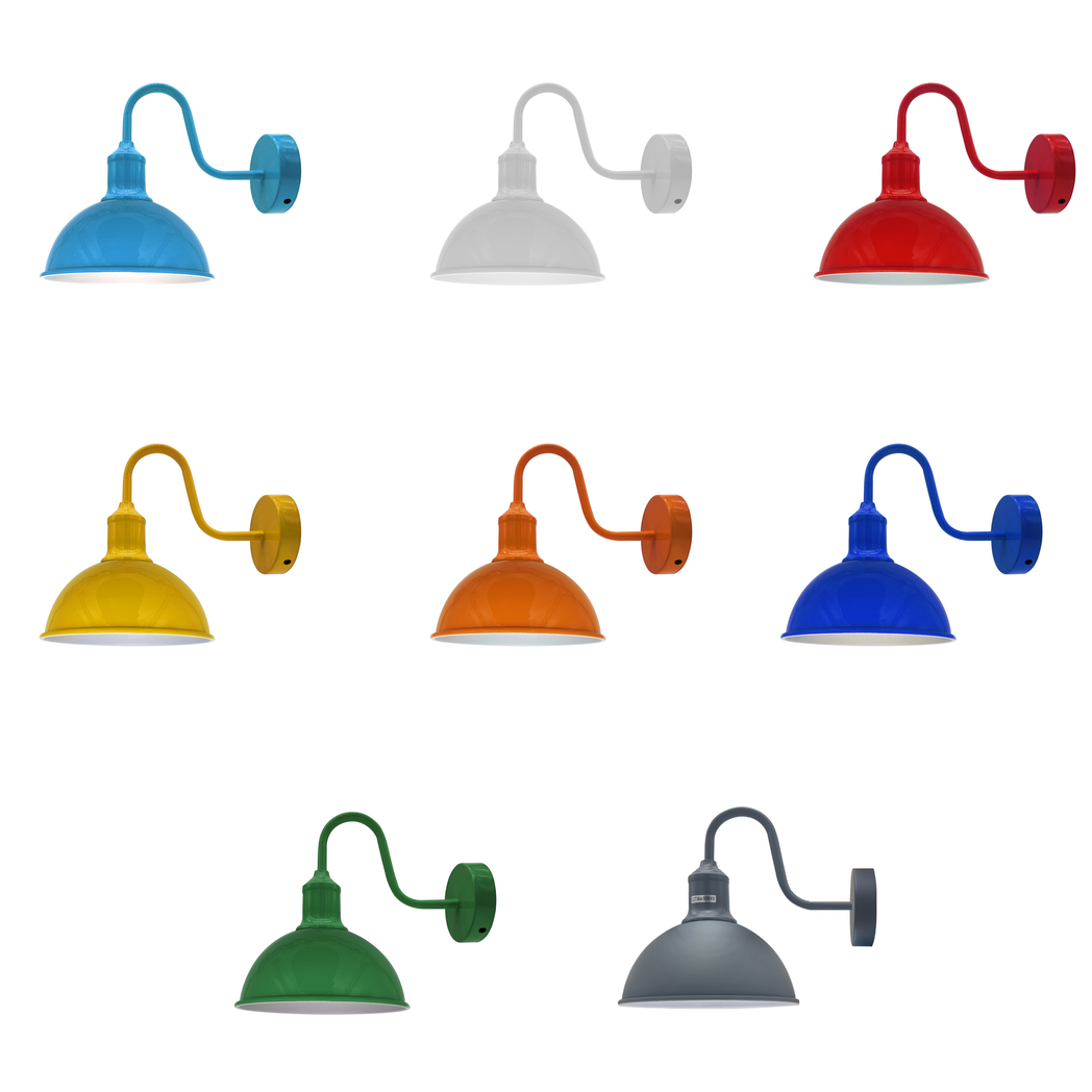 Modern Industrial Swan Neck Metal Arm E27 Sconce Wall Light Set Fixture For Living Room Dining Room Kitchen.