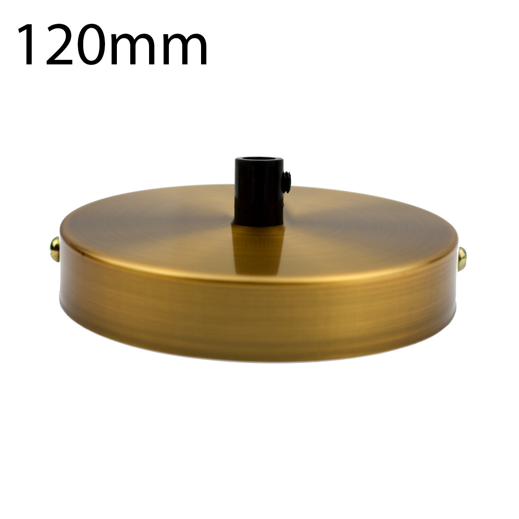 Ledsone Industrial Vintage 1 Outlet Yellow Brass Metal Ceiling Rose 120x25mm~2756 
