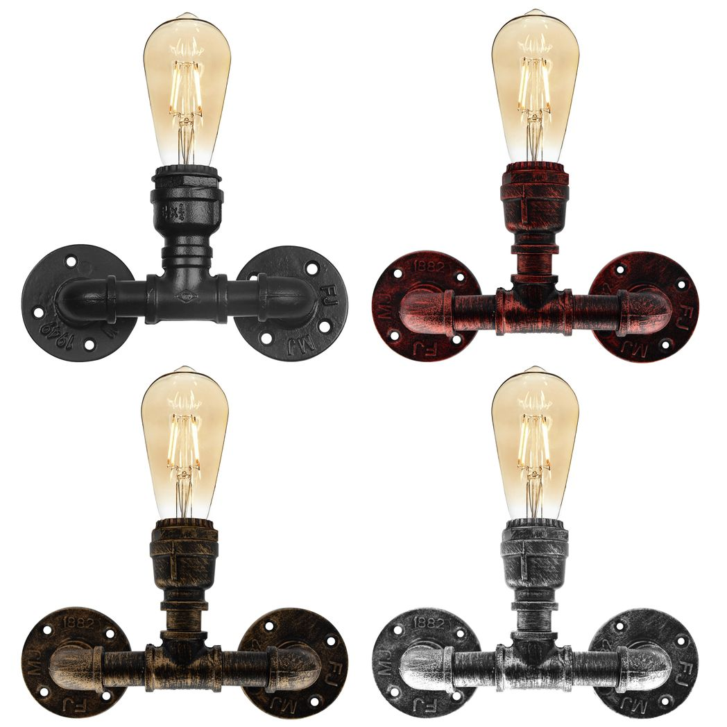 Vintage Industrial Waterlamp Walllight Holder E27 60w Dimmable Non Dimmable Bulb 