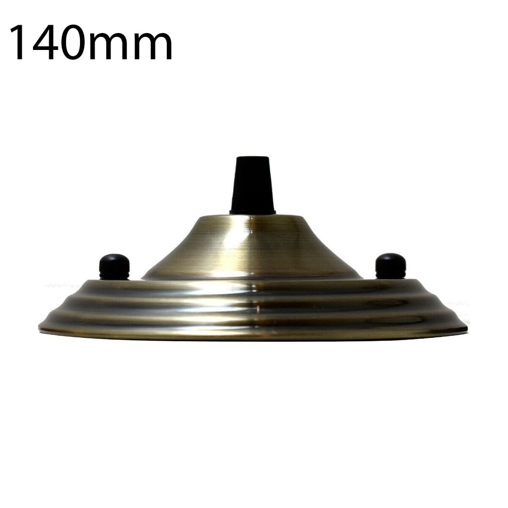 140mm Single Outlet Drop Metal Front Fitting Ceiling Rose~1452 