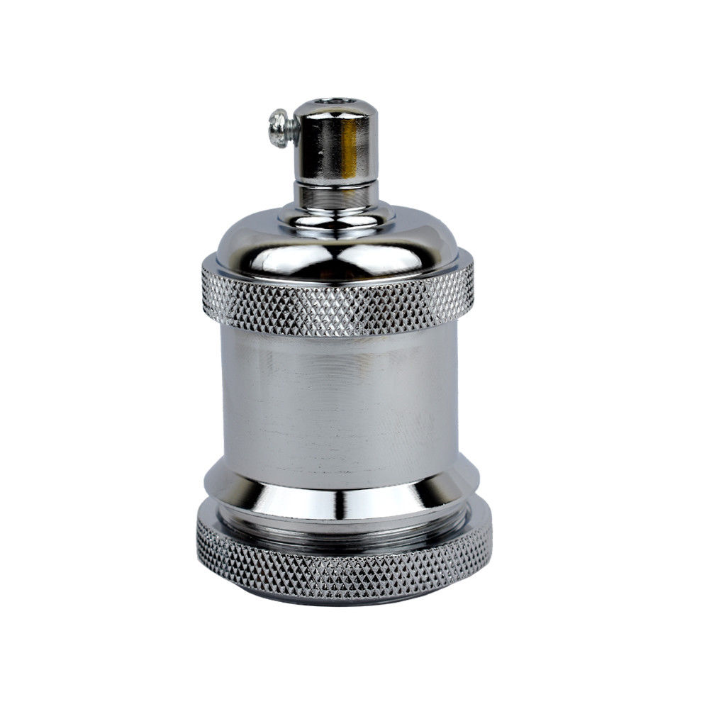 Chrome E27 Metal Lamp/Bulb Holder Ideal For Vintage Edison Filament Bulbs Antique Metal 