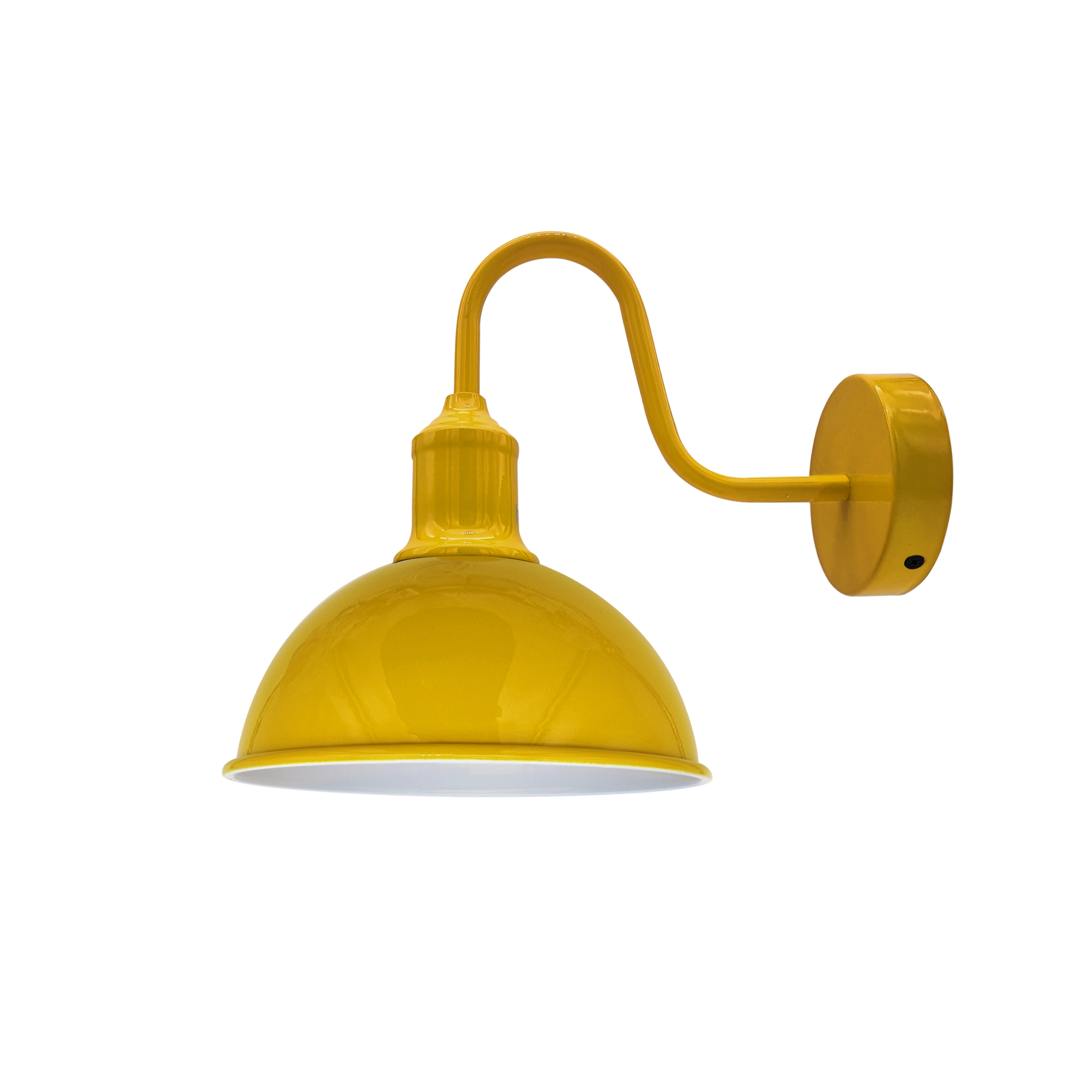 Modern Industrial Swan Neck Metal Arm E27 Sconce Wall Light Set Fixture Yellow Without Bulb 