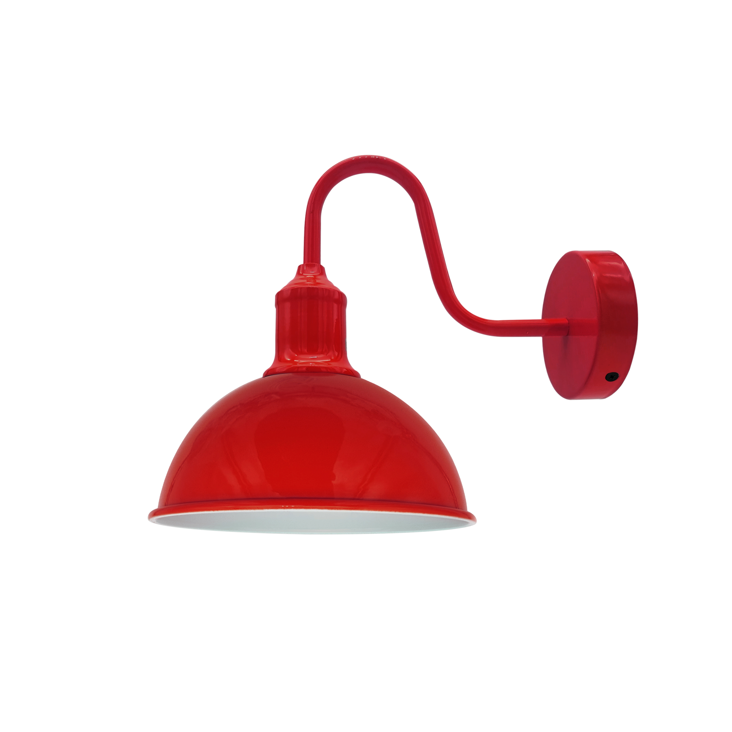 Modern Industrial Swan Neck Metal Arm E27 Sconce Wall Light Set Fixture Red Without Bulb 
