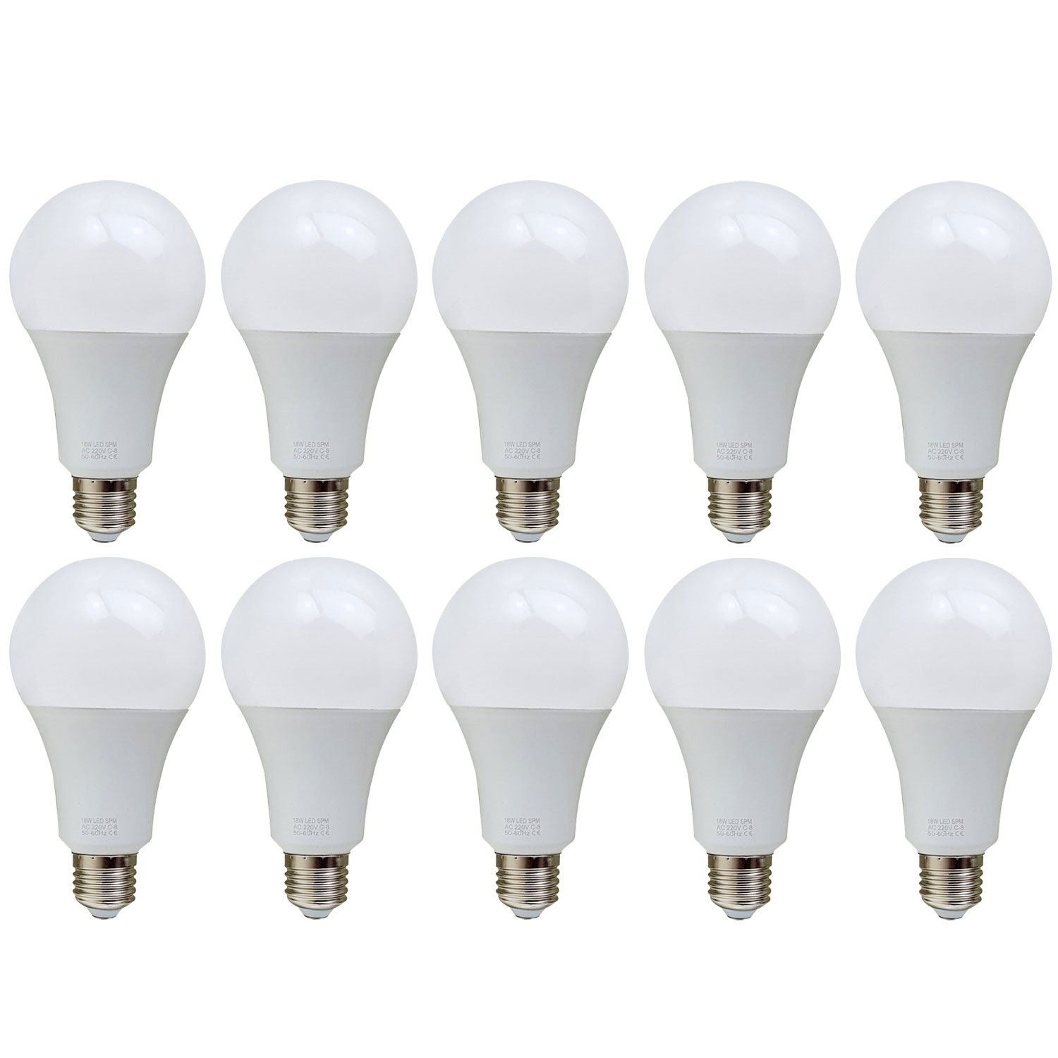 10 Pack 18w E27 Screw Led Light Gls Bulbs, Energy Saving Edison  Cool White 6000k Non Dimmable Lights