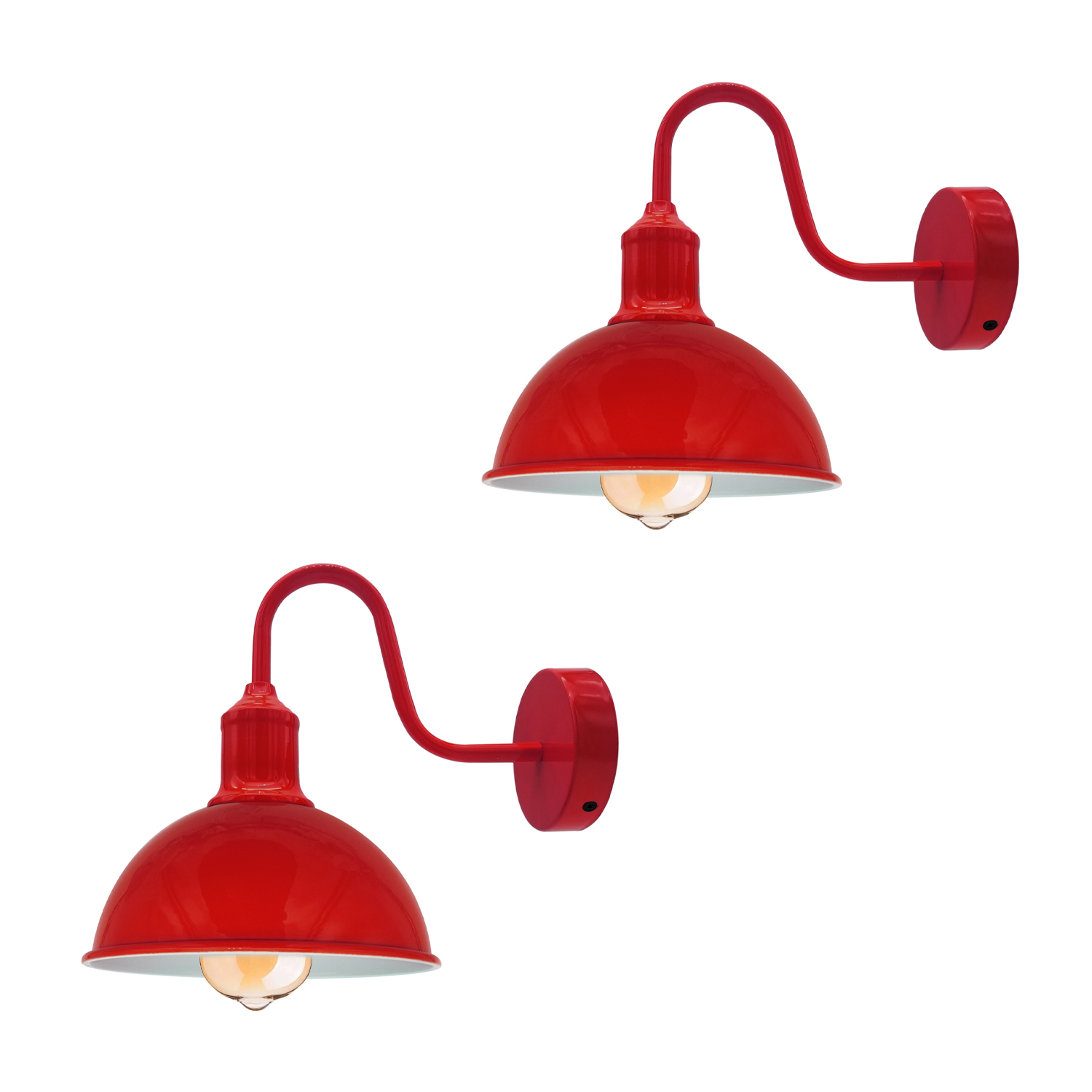 Modern Industrial 2 Pack Swan Neck Metal Arm E27 Sconce Wall Light Set Fixture For Living Room Dining Room Kitchen. 
