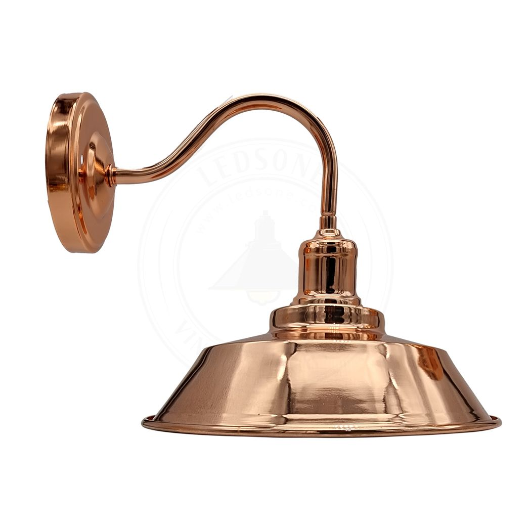 Vintage Industrial Rose Gold Retro Wall Light Sturdy Metal Lamp Shade Lights Classic Style Electroplated Finish E27 Lamp