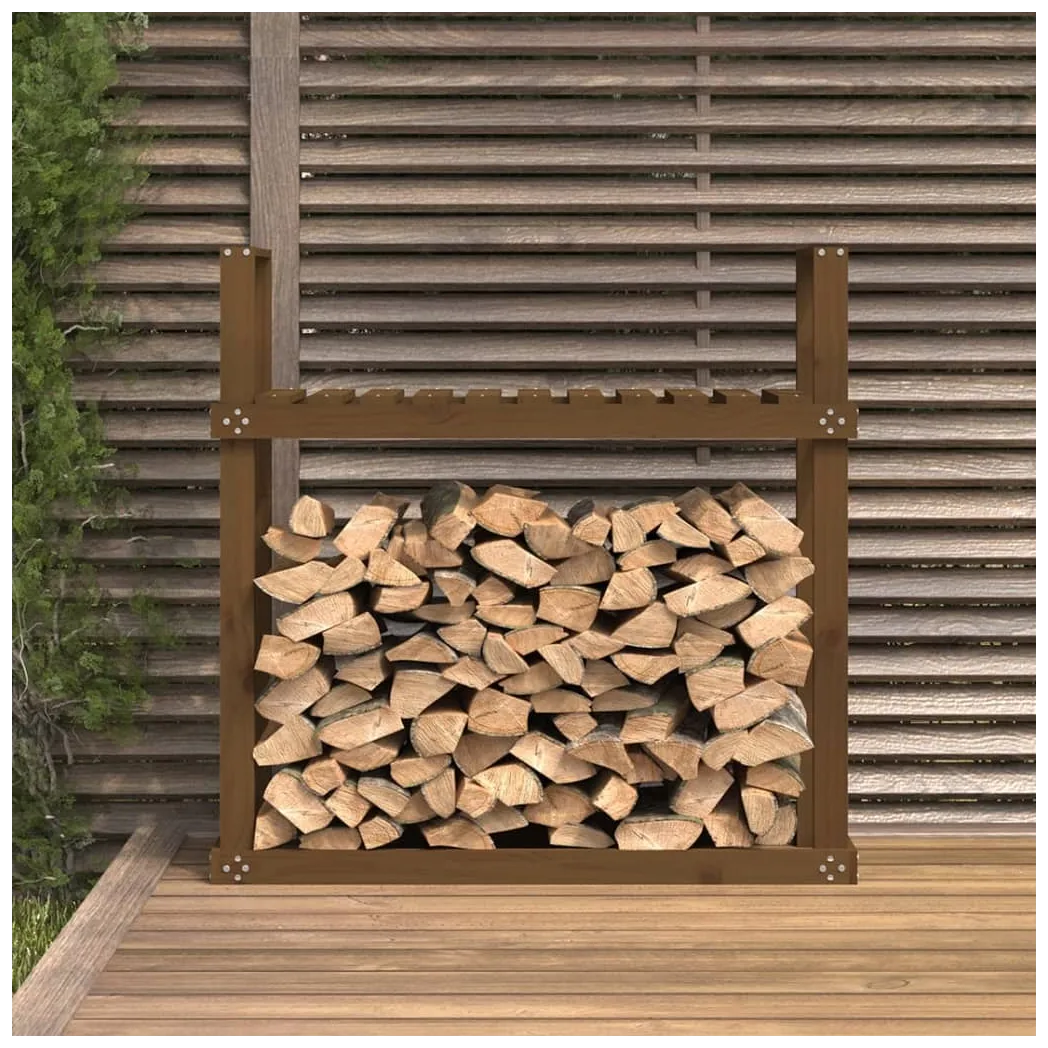 Porta Legna da Ardere 110x35x108,5 cm Legno Massello di Pino - Foto 28 di 35