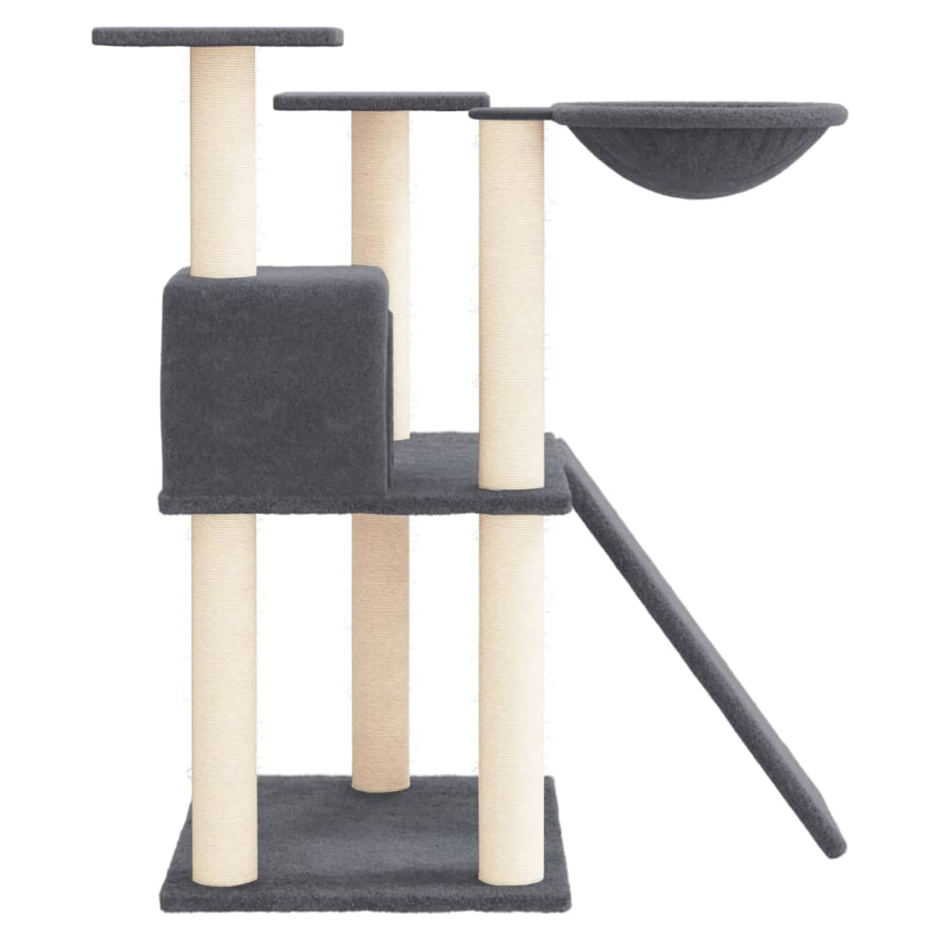 vidaXL Cat Tree 83cm – Cream Scratching Post Tower with Sisal, Activity Centre - Picture 9 of 20